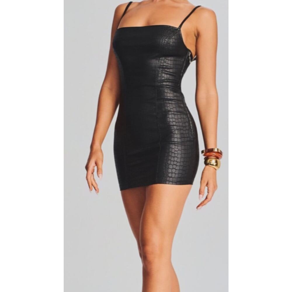 NWT Retrofete Jourdana Coated Denim Dress Black Size S Measurment in Description